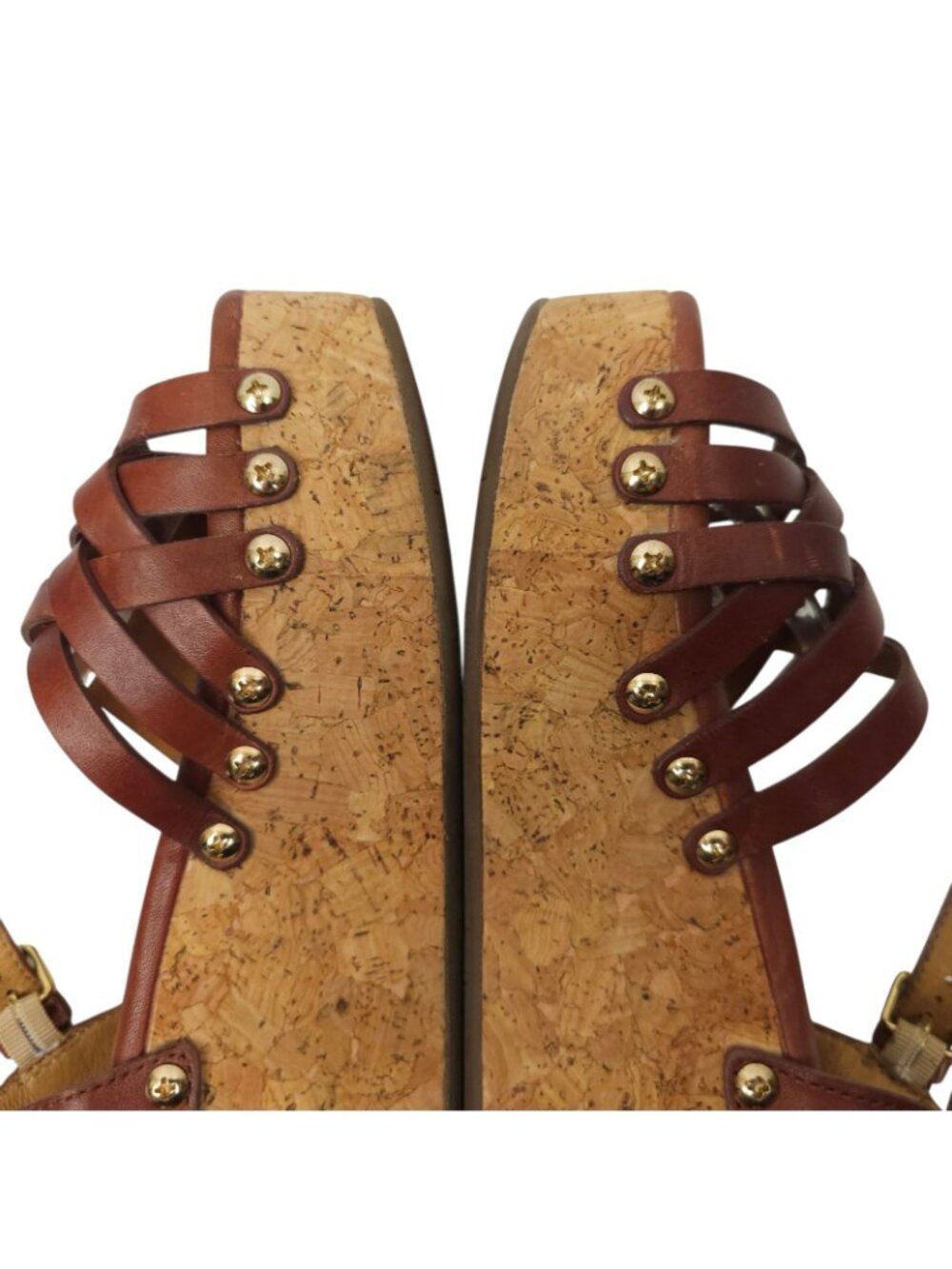 Bussola Mansfield Mavis Cork Wedge Sandals Platform EU 37 US 6 Brown Leather - Picture 13 of 16